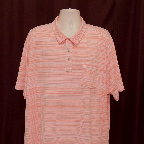 Tommy Bahama Island Zone Men's Slightly Striped Polo Shirt Sz 2XLB BIG MINT - Picture 1 of 4